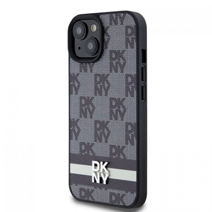 DKNY - DKNY iPhone 15/14 Plus Mobilskal Lder Checkered Mono Pattern