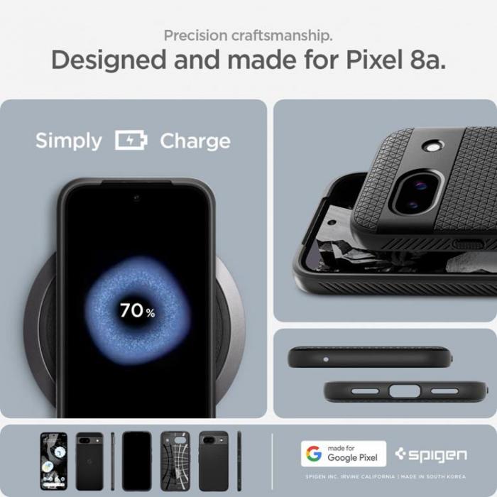 Spigen - Spigen Google Pixel 8A Mobilskal Liquid Air - Matte Svart