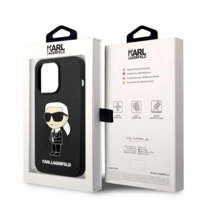 KARL LAGERFELD - Karl Lagerfeld iPhone 14 Pro Max Skal Silicone Ikonik - Svart