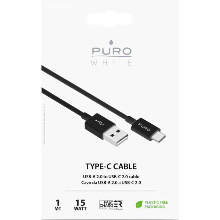 Puro - Puro USB-C till USB-A Kabel 1m - Svart