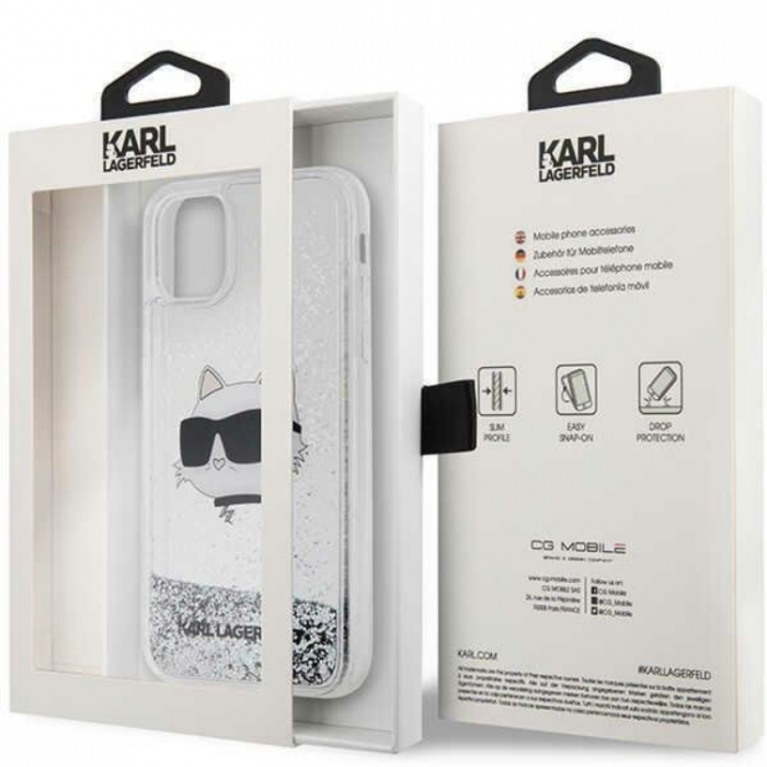 KARL LAGERFELD - Karl Lagerfeld iPhone 11/XR Mobilskal Choupette Head - Silver