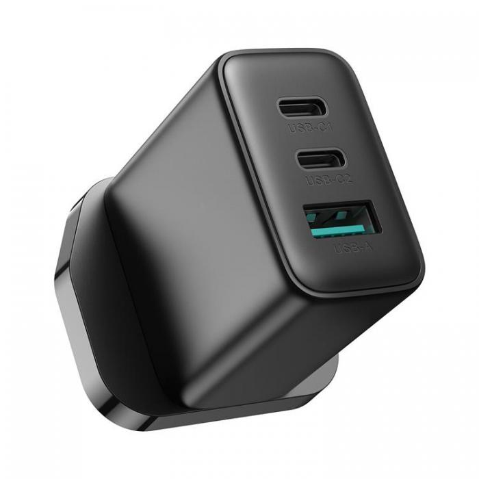 Joyroom - Joyroom UK Vggladdare 2x USB-C/USB-A 32W - Svart