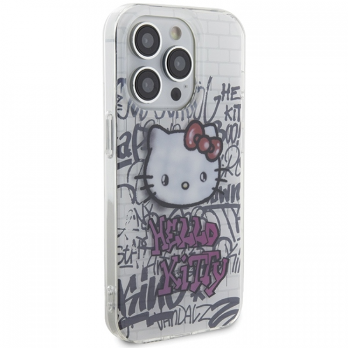 Hello Kitty - Hello Kitty iPhone 13 Pro Mobilskal Kitty On Bricks Graffiti - Vit