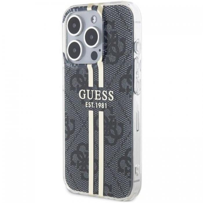 Guess - Guess iPhone 15 Pro Max Mobilskal Gold Stripes - Svart