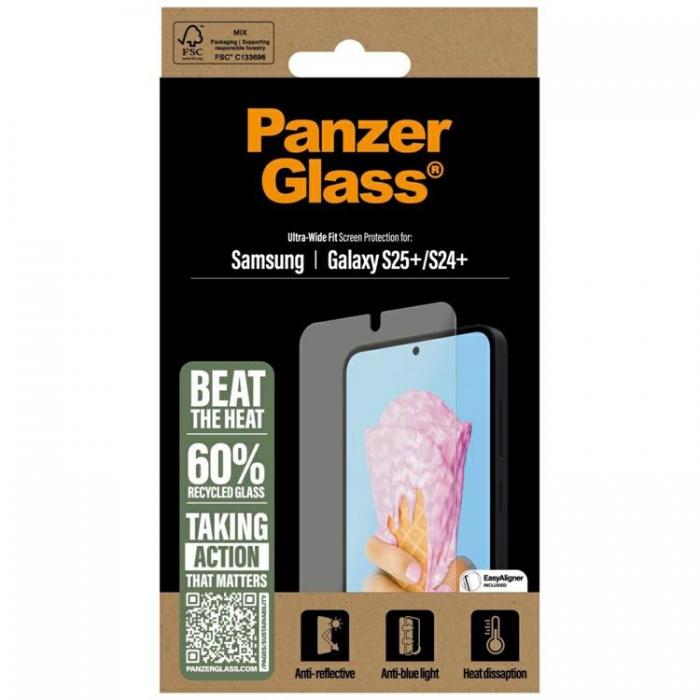 PanzerGlass - PanzerGlass Galaxy S25 Plus Hrdat Glas Skrmskydd All-in-One Ultra-Wide Fit