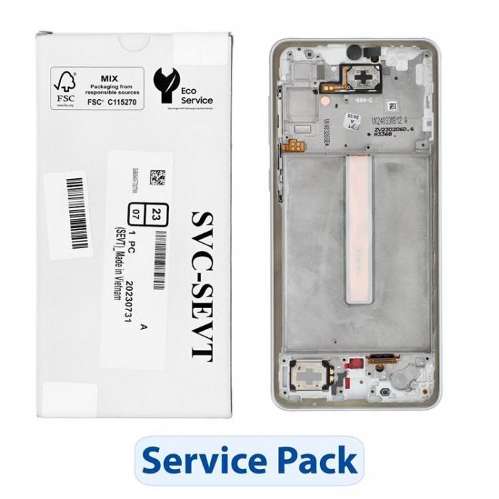 SpareParts - SAMSUNG A33 5G Skrm med LCD-display ServicePack - Vit