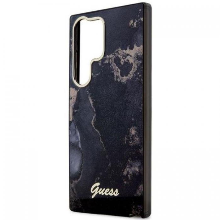 Guess - Guess Galaxy S23 Ultra Mobilskal Golden Marble Collection - Svart