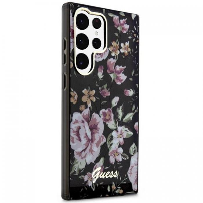 Guess - Guess Galaxy S23 Ultra Mobilskal Flower Collection - Svart