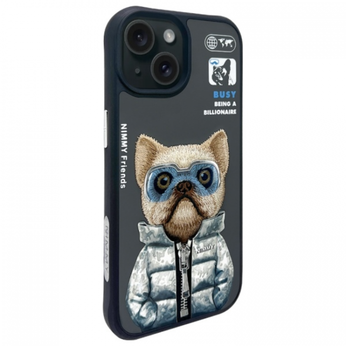 NIMMY - Nimmy iPhone 15 Mobilskal Cool & Cute 2.0 Dog - Svart