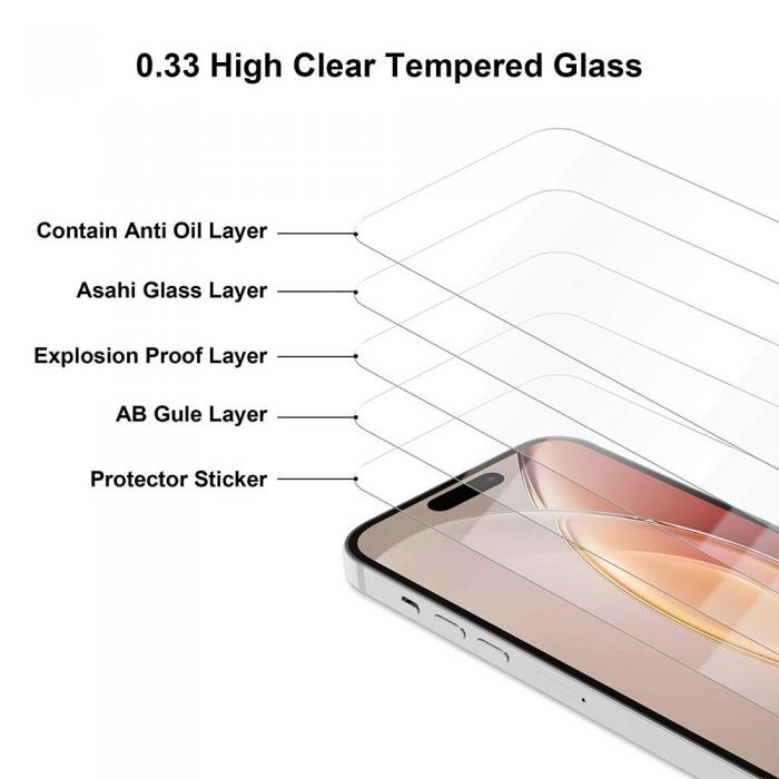 OEM - Skyddsglas Premium 2,5D fr iPhone 15 Pro  Hrdat Glas