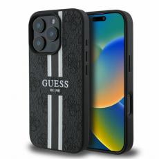 Guess - Guess iPhone 16 Pro Mobilskal MagSafe 4G Printed Stripes - Svart