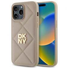 DKNY - DKNY iPhone 14 Pro Mobilskal Quilted Stack Logo - Beige