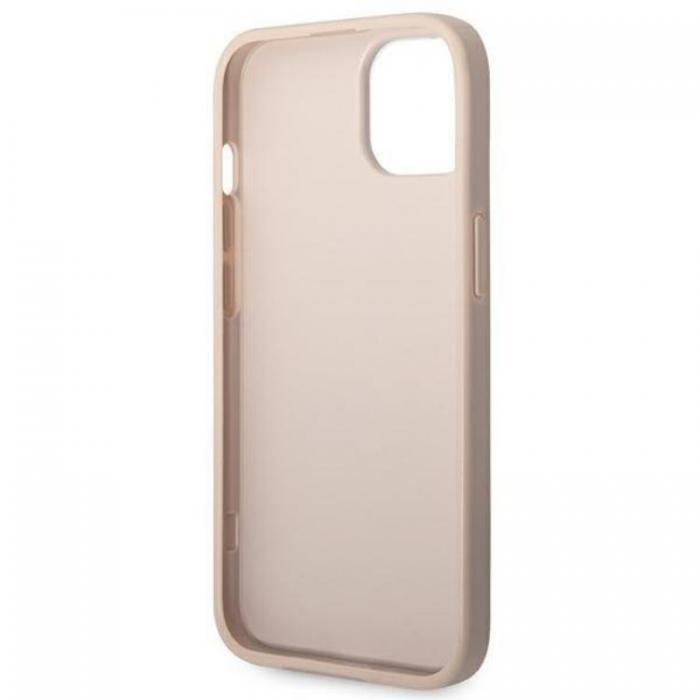 Guess - Guess iPhone 14 Plus Mobilskal Metall Gold Logo - Rosa