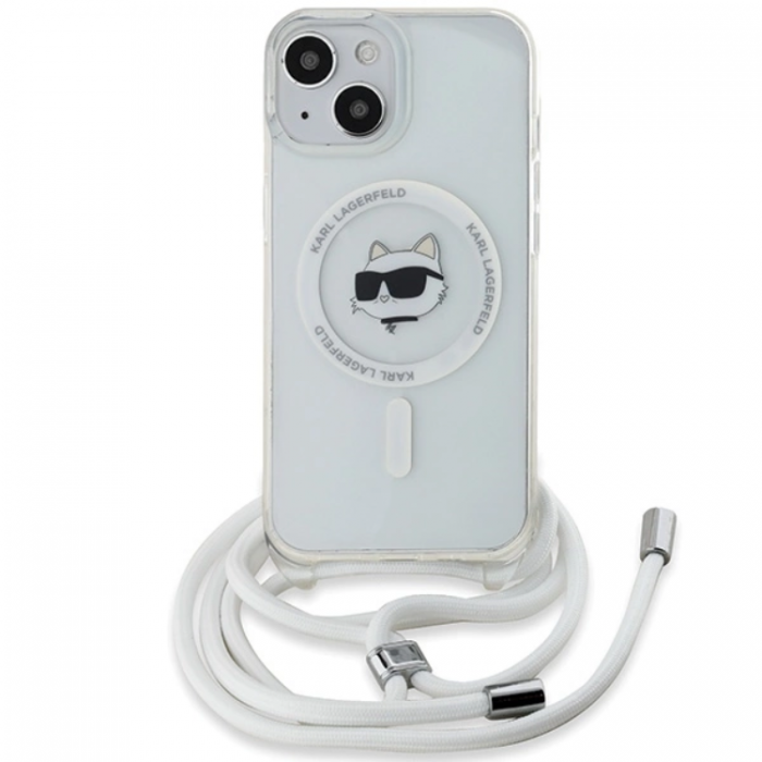 KARL LAGERFELD - Karl Lagerfeld iPhone 15/14/13 Mobilskal Magsafe IML Choupette Head&Cord