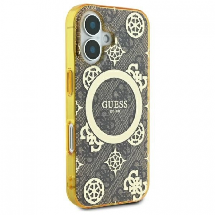 Guess - Guess iPhone 16 Mobilskal MagSafe IML Peony On 4G Background