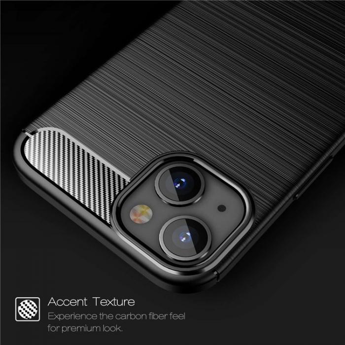 A-One Brand - iPhone 14 Plus Skal Carbon Fiber Texture TPU - Svart