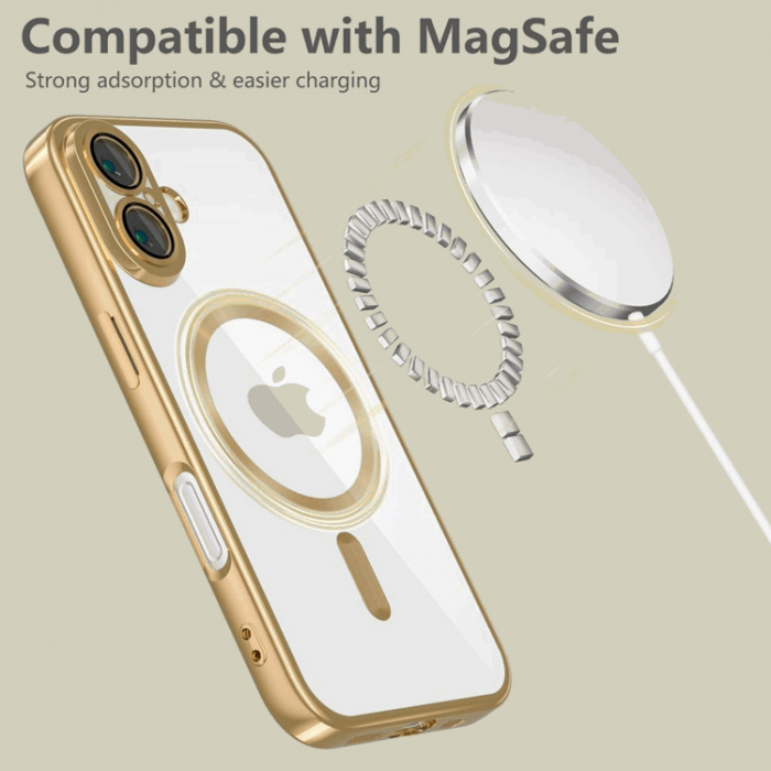 Tech-Protect - Tech-Protect iPhone 16e Mobilskal Magsafe Magflex - Shiny Guld