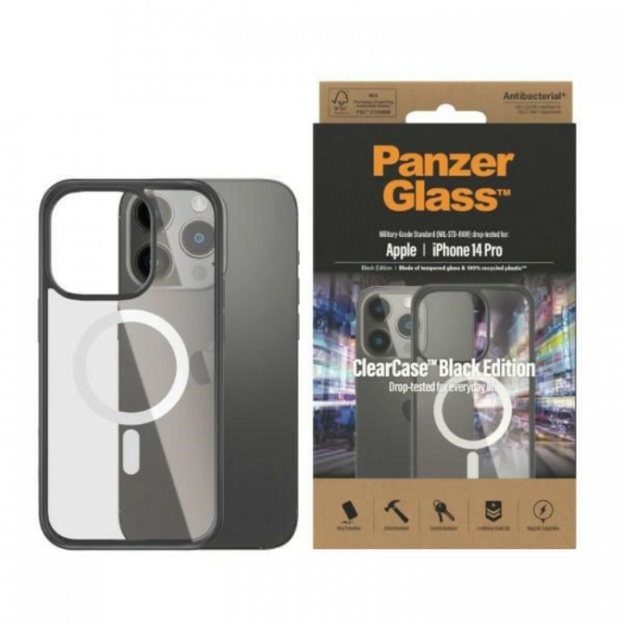 PanzerGlass - PanzerGlass iPhone 14 Pro Mobilskal Magsafe - Transparent/Svart