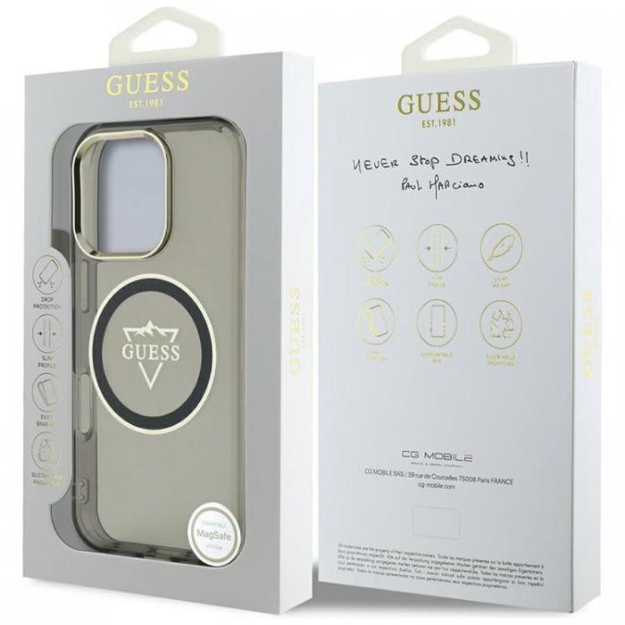 Guess - Guess iPhone 16 Pro Mobilskal MagSafe IML Mountain Logo - Svart