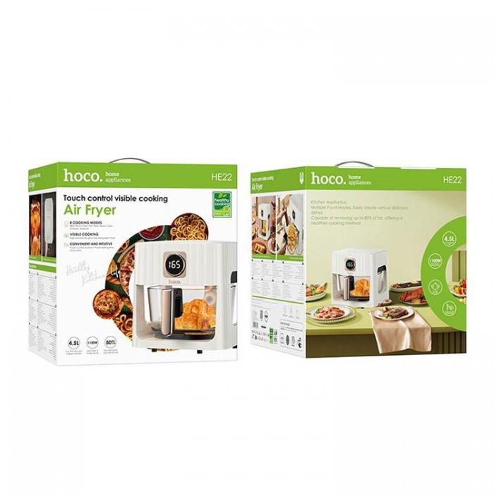 Hoco - Hoco Airfryer med Pekskrm 4.5L 1100W - Vit