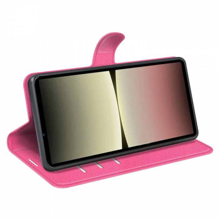 Taltech - Sony Xperia 10 V Plnboksfodral Textured - Rosa