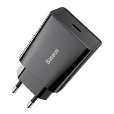 BASEUS - Baseus Mini EU Väggladdare USB-C 20W - Svart