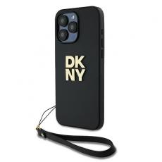 DKNY - DKNY iPhone 15 Pro Mobilskal Wrist Strap Stock Logo - Svart