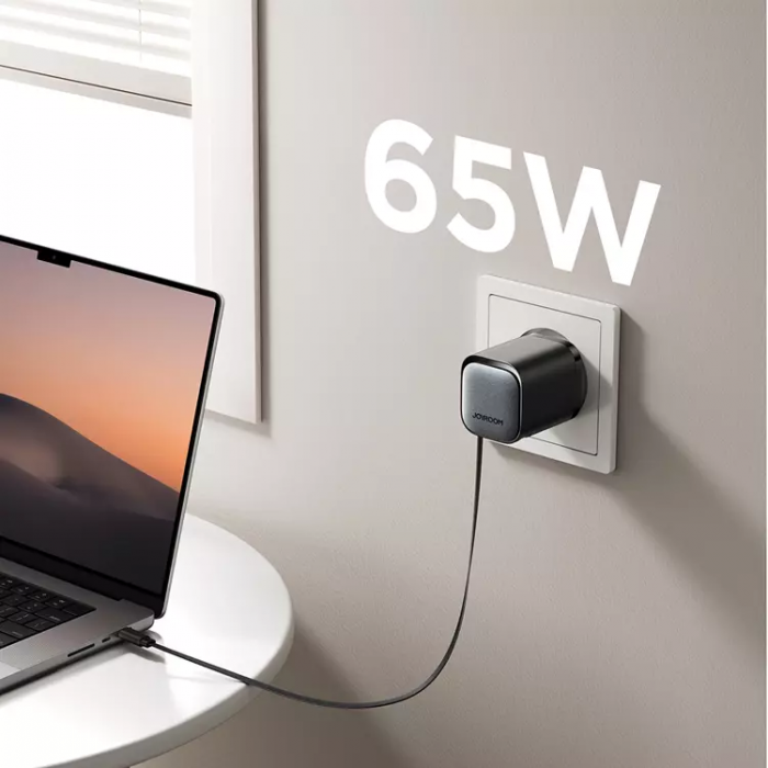 Joyroom - Joyroom Snabbladdare 65W USB-A/USB-C inbyggt USB-C Kabel