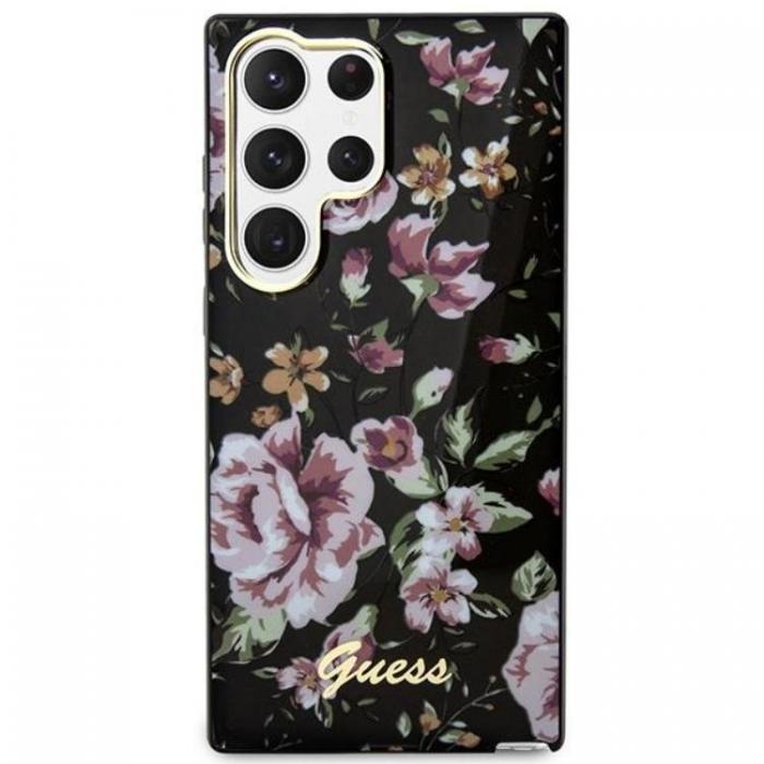 Guess - Guess Galaxy S23 Ultra Mobilskal Flower Collection - Svart