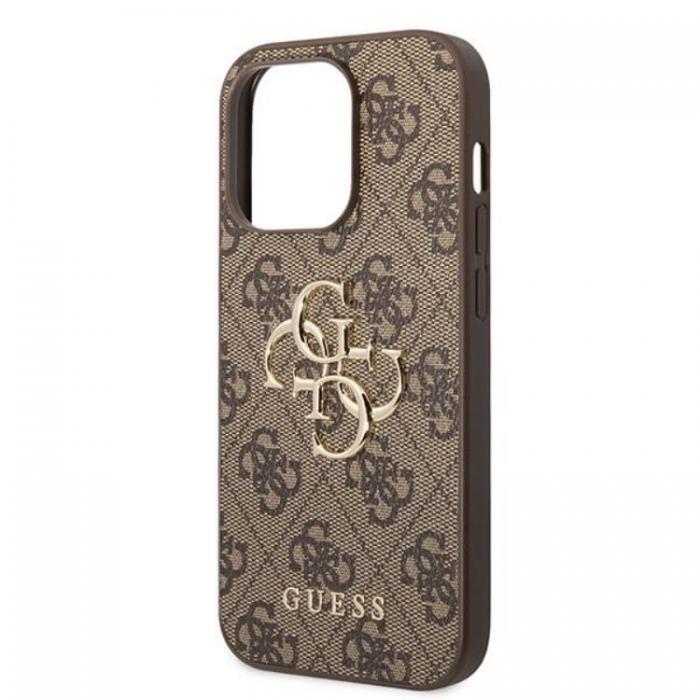 Guess - Guess iPhone 15 Pro Mobilskal Big Metall Logo - Brun