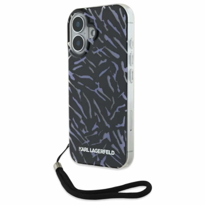 KARL LAGERFELD - Karl Lagerfeld iPhone 16 Mobilskal Zebra Med Sladd - Lila