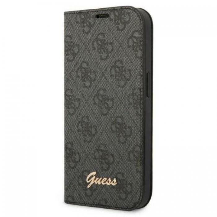 Guess - GUESS iPhone 14 Plnboksfodral 4G Vintage Gold Logo - Svart