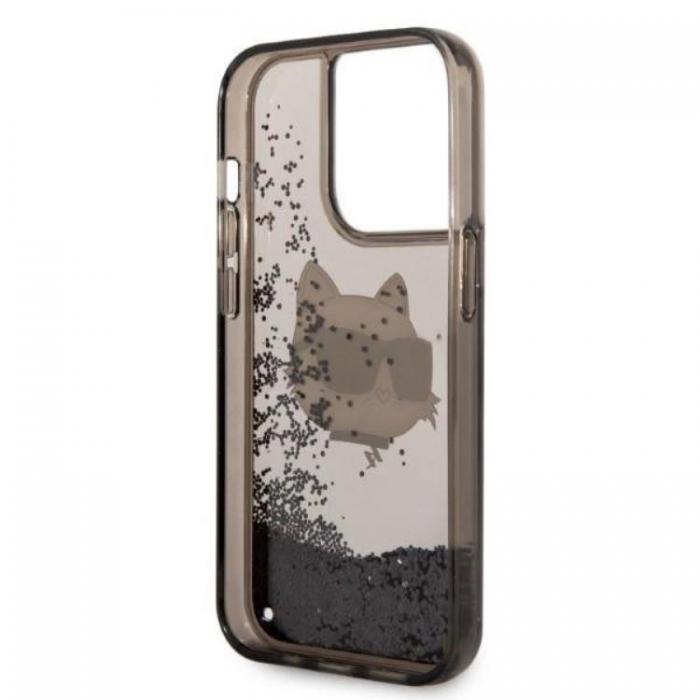 KARL LAGERFELD - Karl Lagerfeld iPhone 14 Pro Skal Glitter Choupette Head - Svart