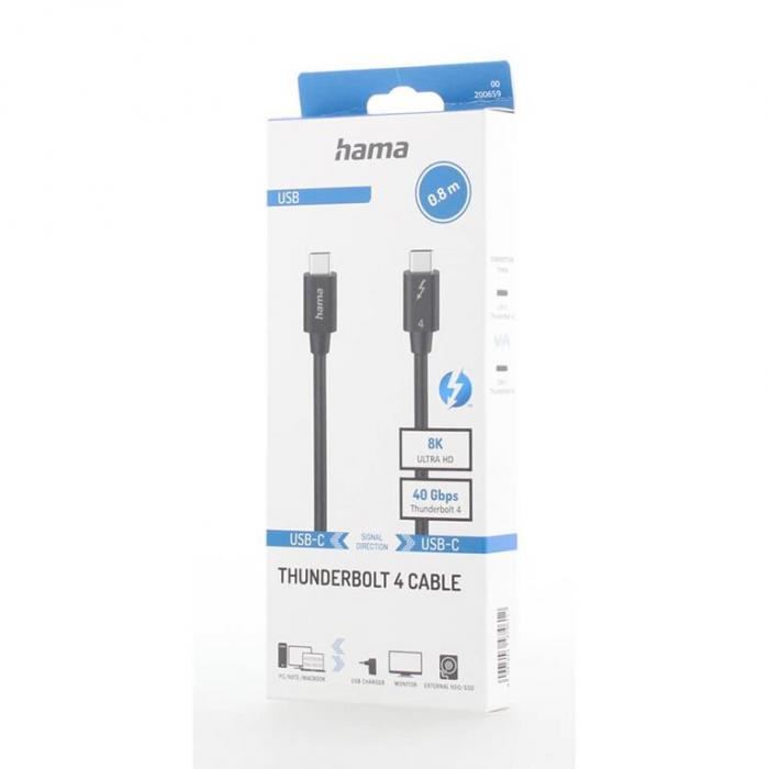 Hama - Hama USB-C till USB-A kabel Thunderbolt-4 40 Gbit/s 0.8m