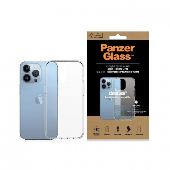 PanzerGlass - PanzerGlass iPhone 13 Pro Mobilskal Antibacterial - Transparent