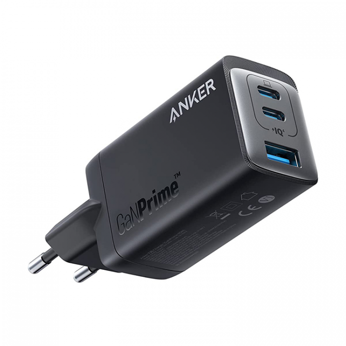 Anker - Anker Vggladdare 65W 2xUSB-C 1xUSB-A GaNPrime 736 - Svart