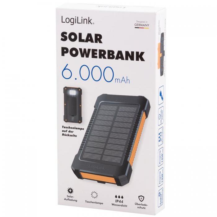 LogiLink - LogiLink Solcells-Powerbank 6000mAh 2xUSB-A 10W