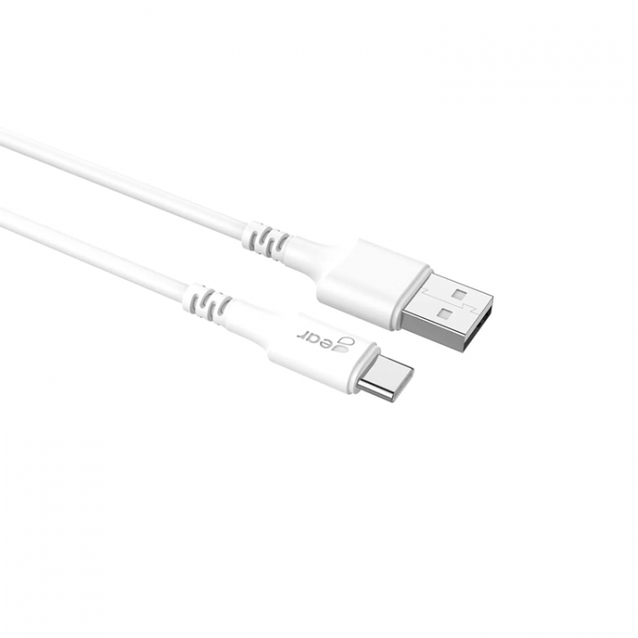 GEAR - GEAR Laddkabel USB-C till USB-A kabel 2.0 2m Vit gen2 Rund