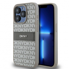 DKNY - DKNY iPhone 14 Pro Mobilskal Läder Mono Stripe & Metal Logo