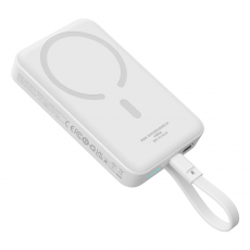 BASEUS - Baseus Magsafe Powerbank 10000mAh 30W Med Built-in USB-C Kabel - Vit