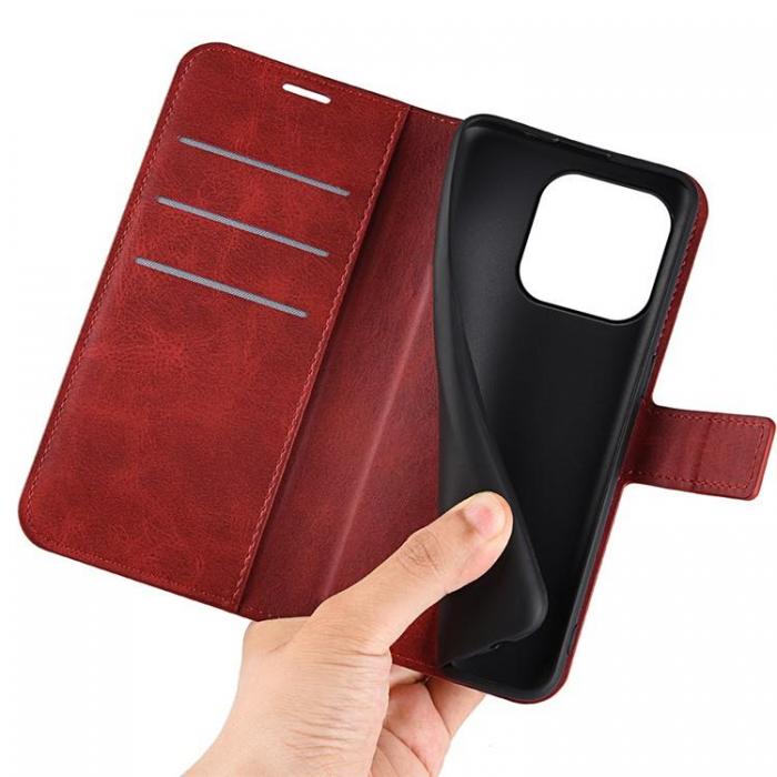 A-One Brand - iPhone 15 Plnboksfodral Calf Flip Folio - Rd