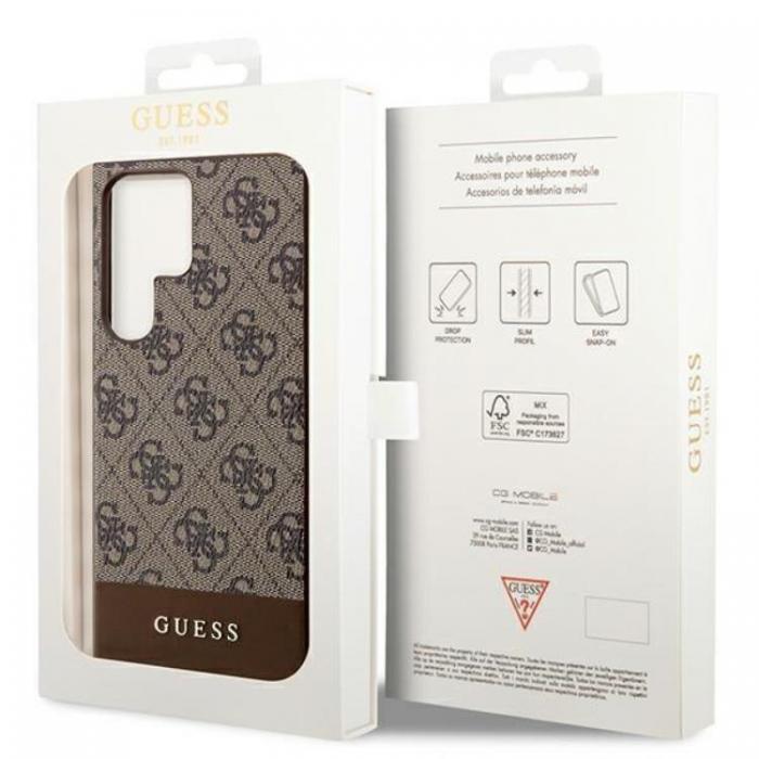 Guess - Guess Galaxy S24 Ultra Mobilskal Stripe Collection - Brun