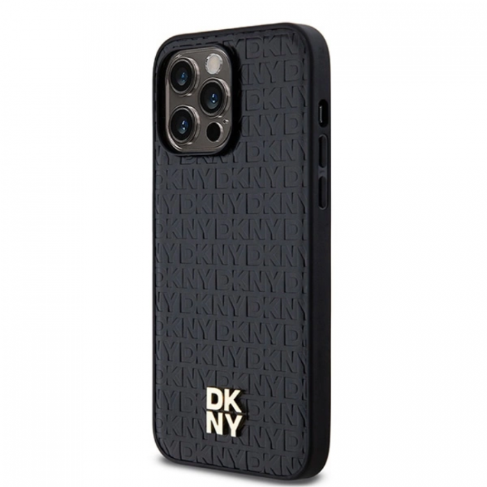 DKNY - DKNY iPhone 15 Pro Mobilskal Magsafe Lder Pattern Metal Logo