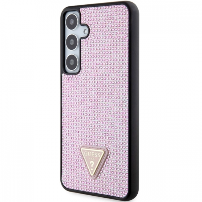 Guess - Guess Galaxy S24 Plus Mobilskal Rhinestone Triangle - Rosa