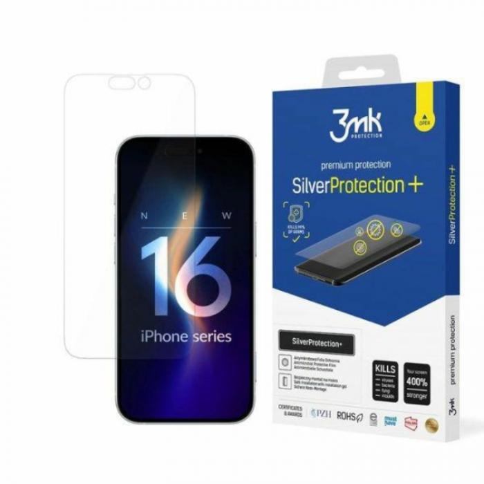 3MK - 3mk iPhone 16 Plastfilm Skrmskydd Silver Plus - Clear