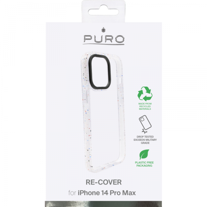 UTGATT1 - Puro iPhone 14 Pro Max Skal Re-Cover - White/Transparent