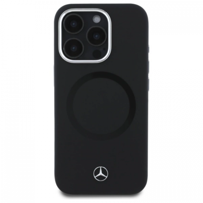 Mercedes - Mercedes iPhone 16 Pro Mobilskal MagSafe Silikon Tonal Logo - Svart