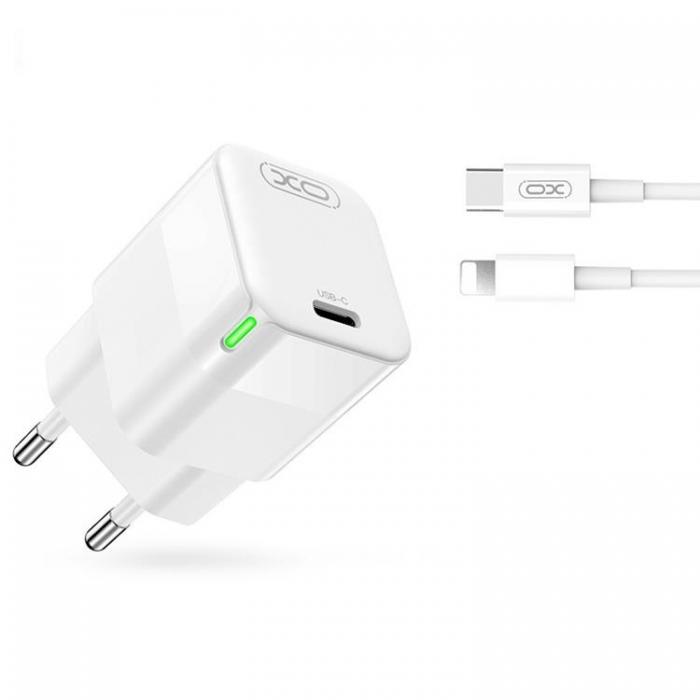 XO - XO Snabbladdare 30W USB-C med Lightning Kabel CE06 PD - Vit