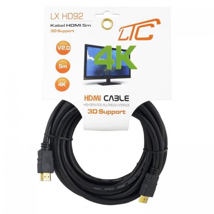 A-One Brand - HDMI Till HDMI kabel 4K v2.0 5m - Svart