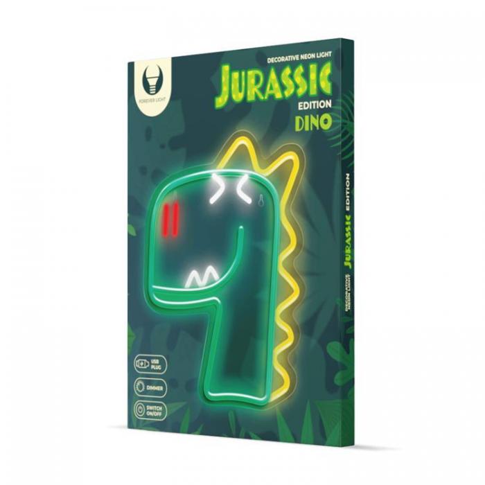 Forever Light - Forever Light LED Neon PLEXI JURASSIC DINO FLNJ02 - Grn